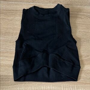 Elegant Black Ribbed Tank Top